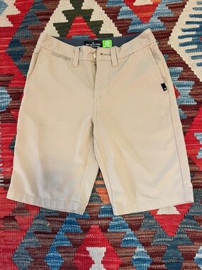 Quiksilver boy’s amphibian 4-way stretch Tan Flat-Front Performance Shorts